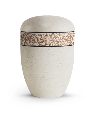 Biologisch afbreekbare urn cr&egrave;me shelpkalksteen koper decoratie