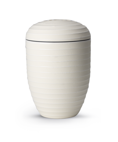 Biologisch afbreekbare urn cr&egrave;me strepen decoratie