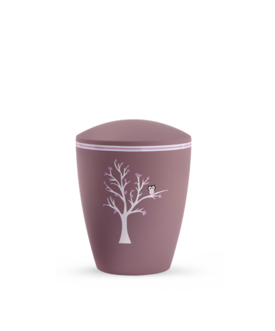 Biologisch afbreekbare kinder urn boom met uil