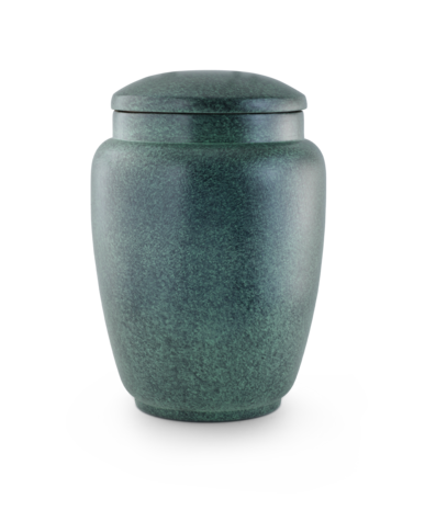 Keramische urn groen gepatineerd