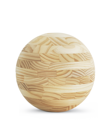 Houten urn bolvorm