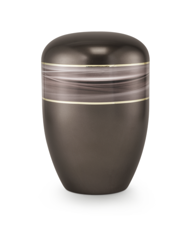 Biologisch afbreekbare urn bruin golven decoratie