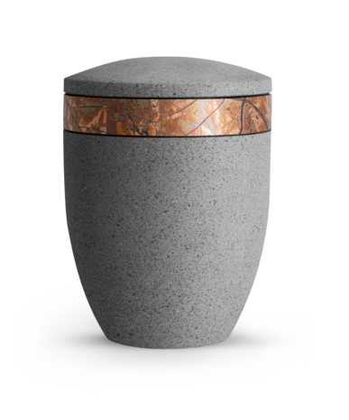 Biologisch afbreekbare urn grijs schelpkalksteen coating koper decoratie