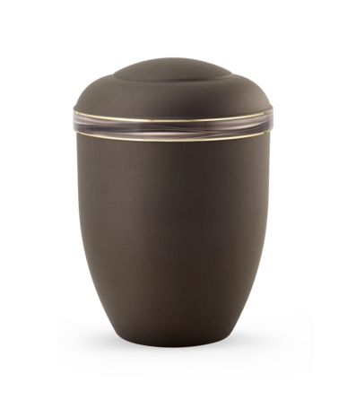 Biologisch afbreekbare urn mat bruin met golfdecor