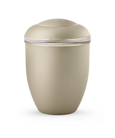 Biologisch afbreekbare urn mat creme met houtdecoratie