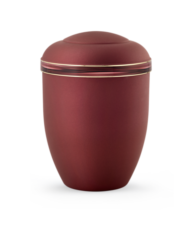 Biologisch afbreekbare urn mat rood met golfdecor