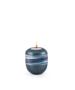 Porseleinen urn blauw met blauwen golf motief herdenkingslicht