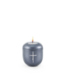 Porseleinen urn blauw met kruis van kristallen herdenkingslicht