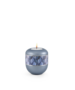 Porseleinen urn blauw bloemen decoratie herdenkingslicht