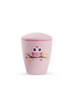 Biologisch afbreekbare kinder urn met roze uil
